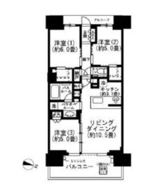 シティタワー駒沢大学ステーションコート 9階 間取り図