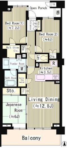 プラウドシティ阿佐ヶ谷 2階 間取り図