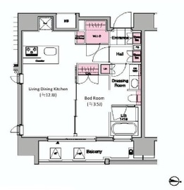 オリーブ麻布十番 802 間取り図