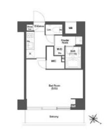 ディームス目黒行人坂 202 間取り図