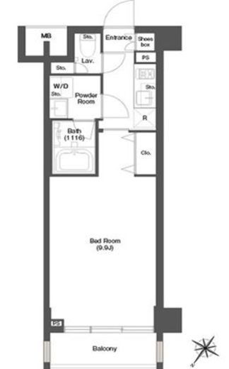 ディームス目黒行人坂 207 間取り図