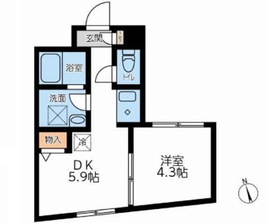 コンポジット早稲田 304 間取り図