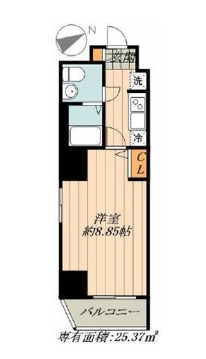 フュージョン日本橋箱崎 502 間取り図