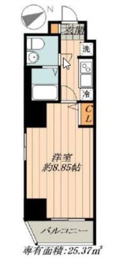 フュージョン日本橋箱崎 702 間取り図