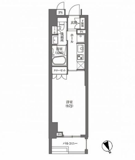 浜町アパートメンツ 1502 間取り図