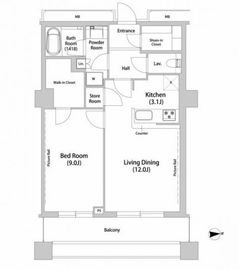 品川ハートビュータワー 2211 間取り図