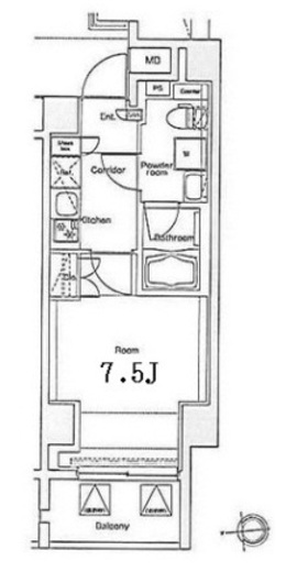 プレミアムキューブ・ジー・四谷左門町 8階 間取り図