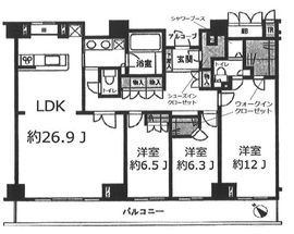 アップルタワー東京キャナルコート 39階 間取り図