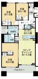 東京アインスリバーサイドタワー 9階 間取り図