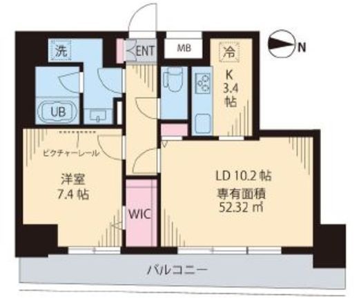 レガリア新中野 802 間取り図