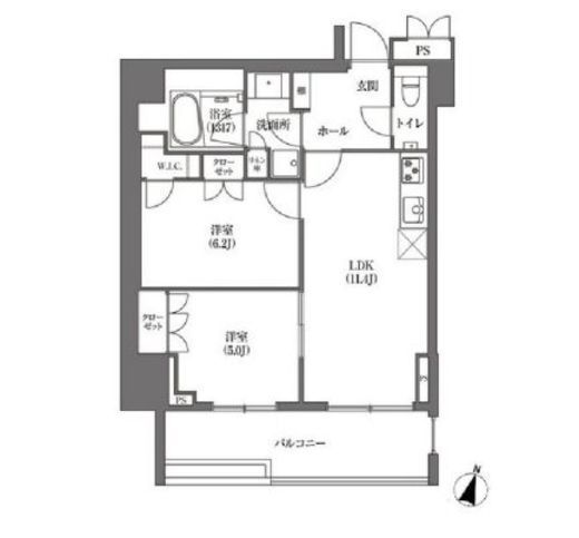浜町アパートメンツ 1508 間取り図
