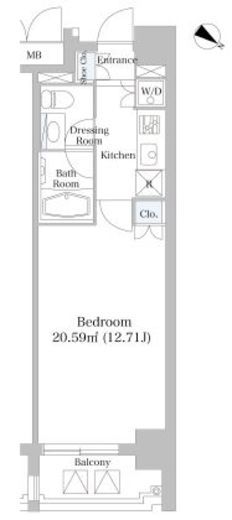 レジディア市ヶ谷2 305 間取り図
