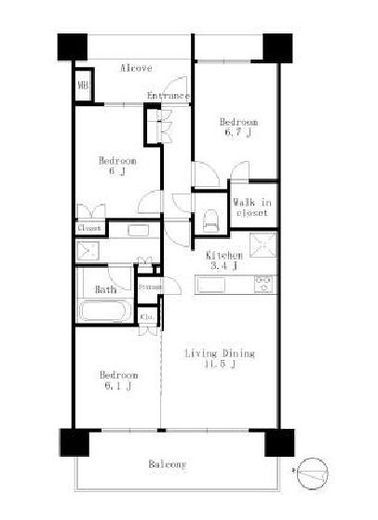 プラウド駒場 6階 間取り図