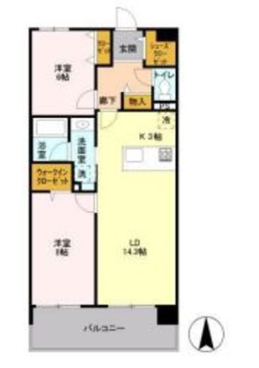 ロイヤルパークス梅島 413 間取り図