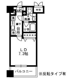 レジディア四谷三丁目 707 間取り図