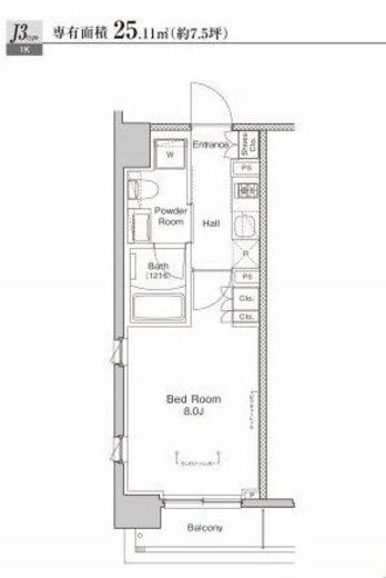 プラウドフラット渋谷富ヶ谷 208 間取り図