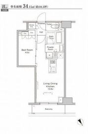 プラウドフラット渋谷富ヶ谷 604 間取り図