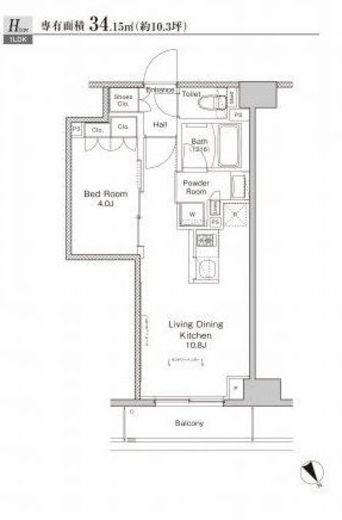 プラウドフラット渋谷富ヶ谷 204 間取り図