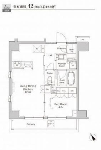 プラウドフラット渋谷富ヶ谷 215 間取り図