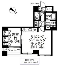 ラクラス日本橋浜町 205 間取り図