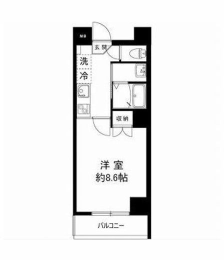 ニューリバー新宿 201 間取り図