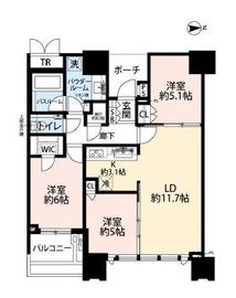 ドゥ・トゥール 8階 間取り図