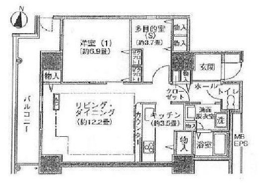 シティコート目黒 4-510 間取り図