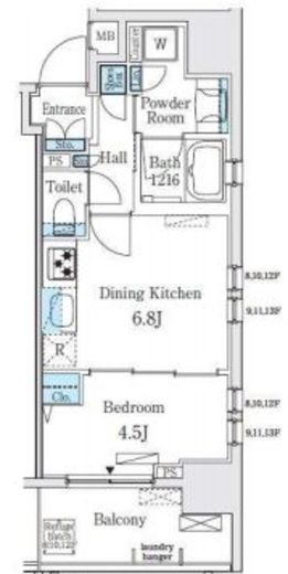 レジディア大手町北 1301 間取り図