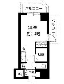 エスコート麻布十番 6階 間取り図