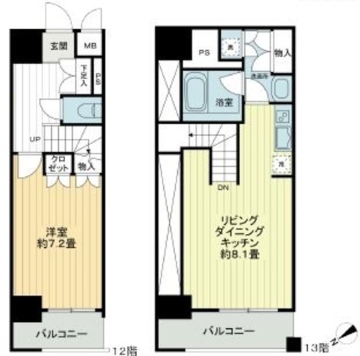 グラーサ銀座イースト 12階 間取り図