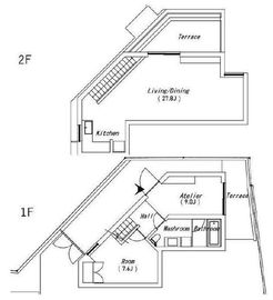 バークレーン中目黒 001 間取り図