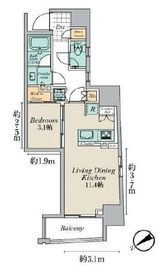 クレストコート清澄庭園 802 間取り図