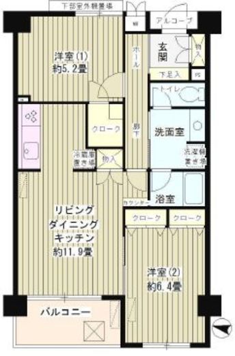 パーシモンヒルズ 203 間取り図