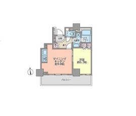 ライオンズタワー上野黒門町 8階 間取り図