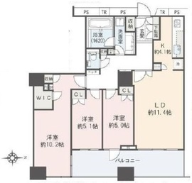 ラグナタワー 2階 間取り図