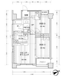 ドゥーエ銀座イースト2 1201 間取り図