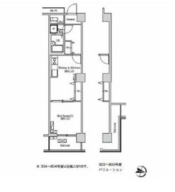 トリニティー芝浦 505 間取り図