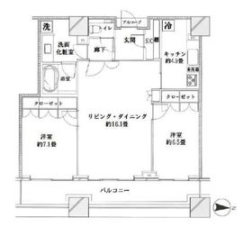 コンシェリア西新宿タワーズウエスト 37階 間取り図