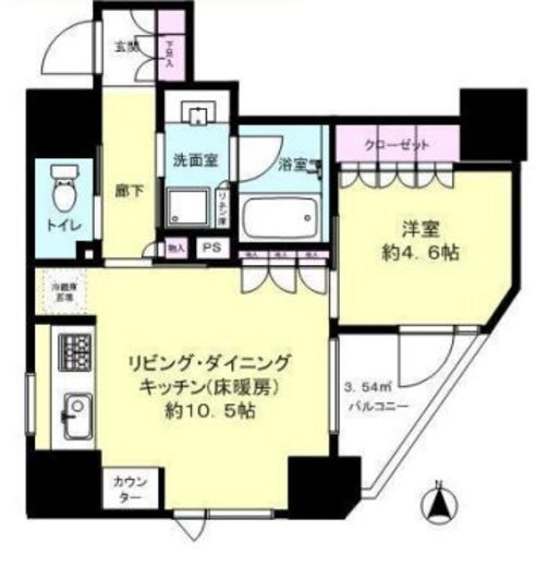 プレミスト新宿都庁前 6階 間取り図