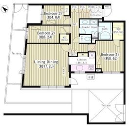 パークコート学芸大学デュアルプレイス 1階 間取り図