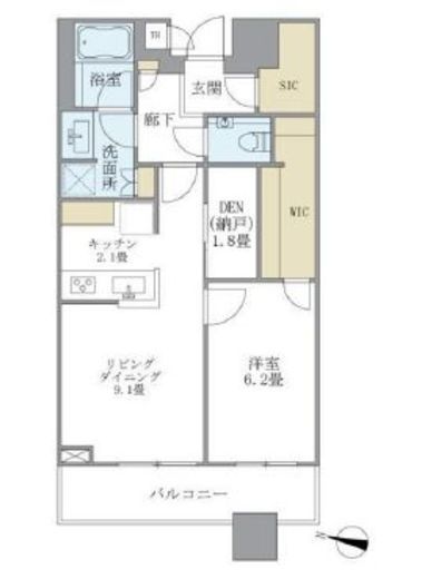 ブリリアタワーズ目黒 14階 間取り図