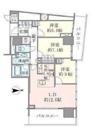 ブリリアタワー池袋 46階 間取り図