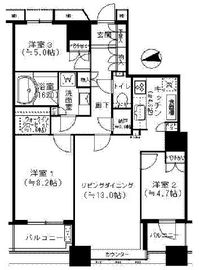 芝浦アイランド グローヴタワー 32階 間取り図