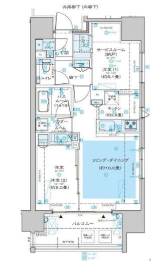 ディームス渋谷本町 1207 間取り図