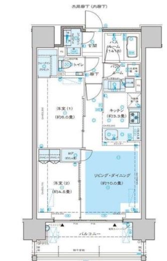 ディームス渋谷本町 1206 間取り図