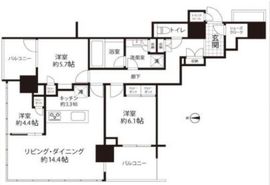 ブリリアタワー代々木公園クラッシー 2階 間取り図