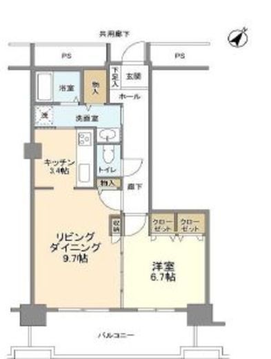 トルナーレ日本橋浜町 16階 間取り図