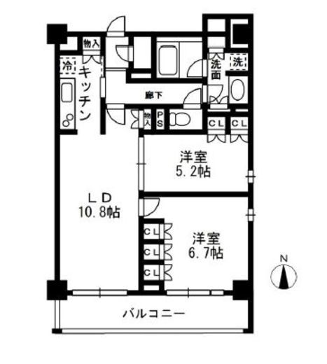 レジディア中落合 B701 間取り図