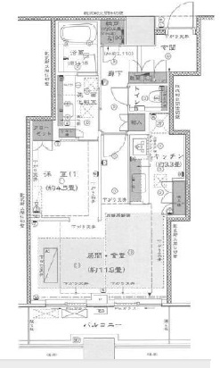 プラウドタワー千代田富士見 9階 間取り図