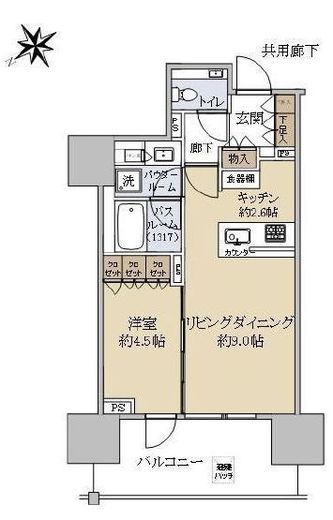 グランドヒルズ恵比寿 6階 間取り図